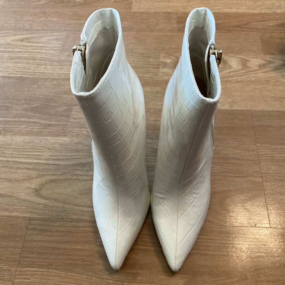 I.N.C. International Concepts Womens Sarishaa Zip Booties White Croc 7M - Picture 7 of 16